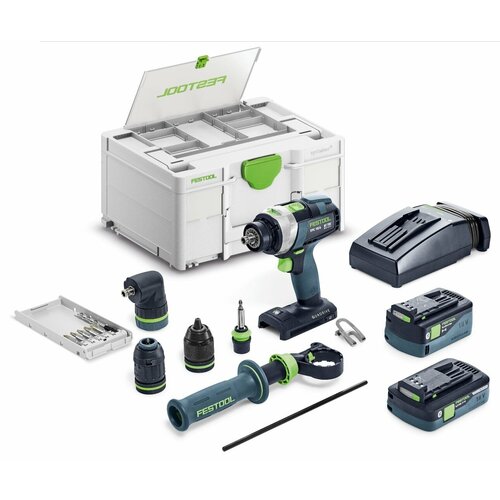 Аккумуляторная ударная дрель-шуруповёрт Festool QUADRIVE TPC 18/4 5,0/4,0 I-Set/XL