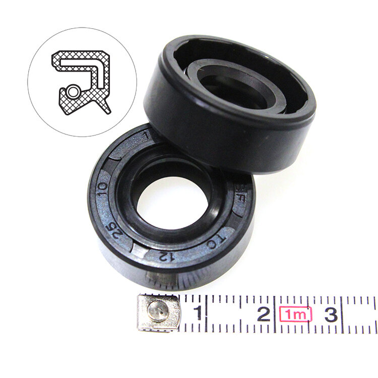 Манжета армированная (Сальник) 12х25х10 (тип 2 / TC) 70NBR (упаковка 2 шт.)