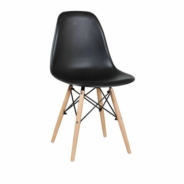 Стул обеденный ecoline дизайнерский EAMES DSW WX-503 цвет сиденья черный, ножки светлый бук