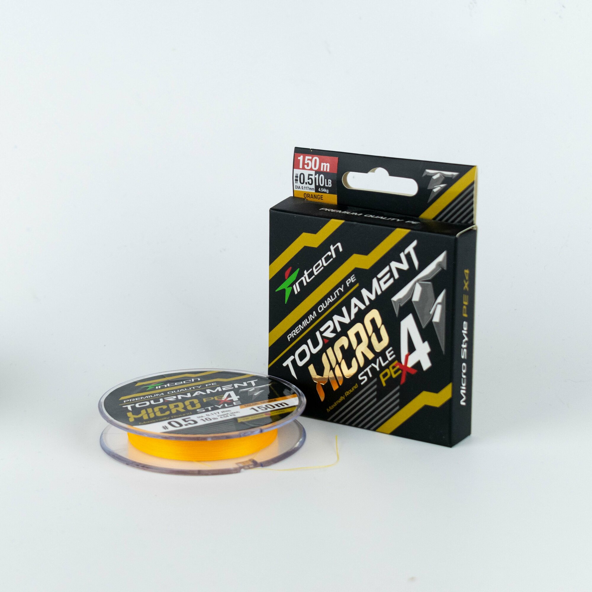 Шнур плетеный Intech Tournament Micro Style PE x4 150m #0.5 0.117mm (ORANGE)