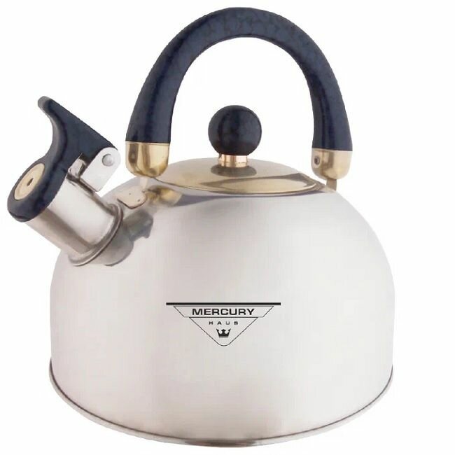 фото Металлический чайник со свистком для плиты 3 л нержавеющая сталь