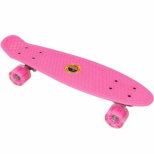 фото Пенни борд (скейт детский) sportex sk50x (22" 56x15 см), свет. колеса (розовый)