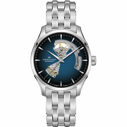 Наручные часы Hamilton Jazzmaster H32675140, синий, серебряный часы hamilton jazzmaster open heart lady auto h32215890