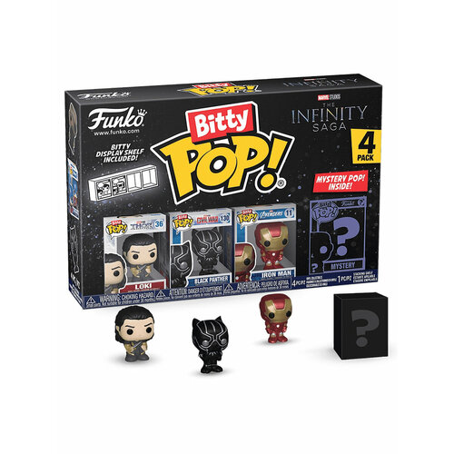 Фигурка Funko Bitty POP! Marvel Infinity Saga S4 Loki+B Panther+Iron Man+Mystery (1 of 4) 4PK 71506 фигурка funko bitty pop star wars s4 darth vader pilot stormtrooper mystery 1 of 4 4pk 71514