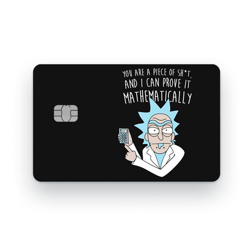 Наклейка на банковскую карту, стикер на карту, маленький чип, мемы, приколы, комиксы, стильная наклейка Рик и Морти №24