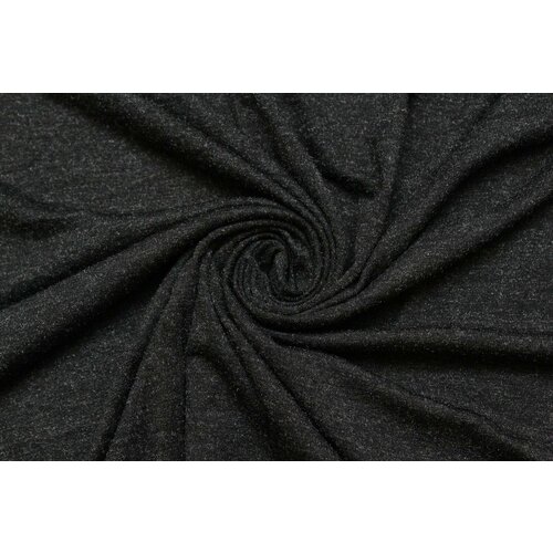Ткань Джерси-стрейч чёрный с сединой, ш145см, 0,5 м