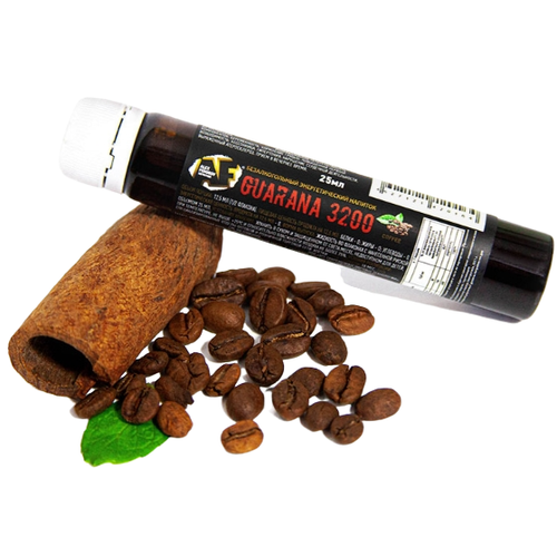 фото Энергетики, alex fedorov nutrition, guarana 3200, ампула 25 мл, кофе