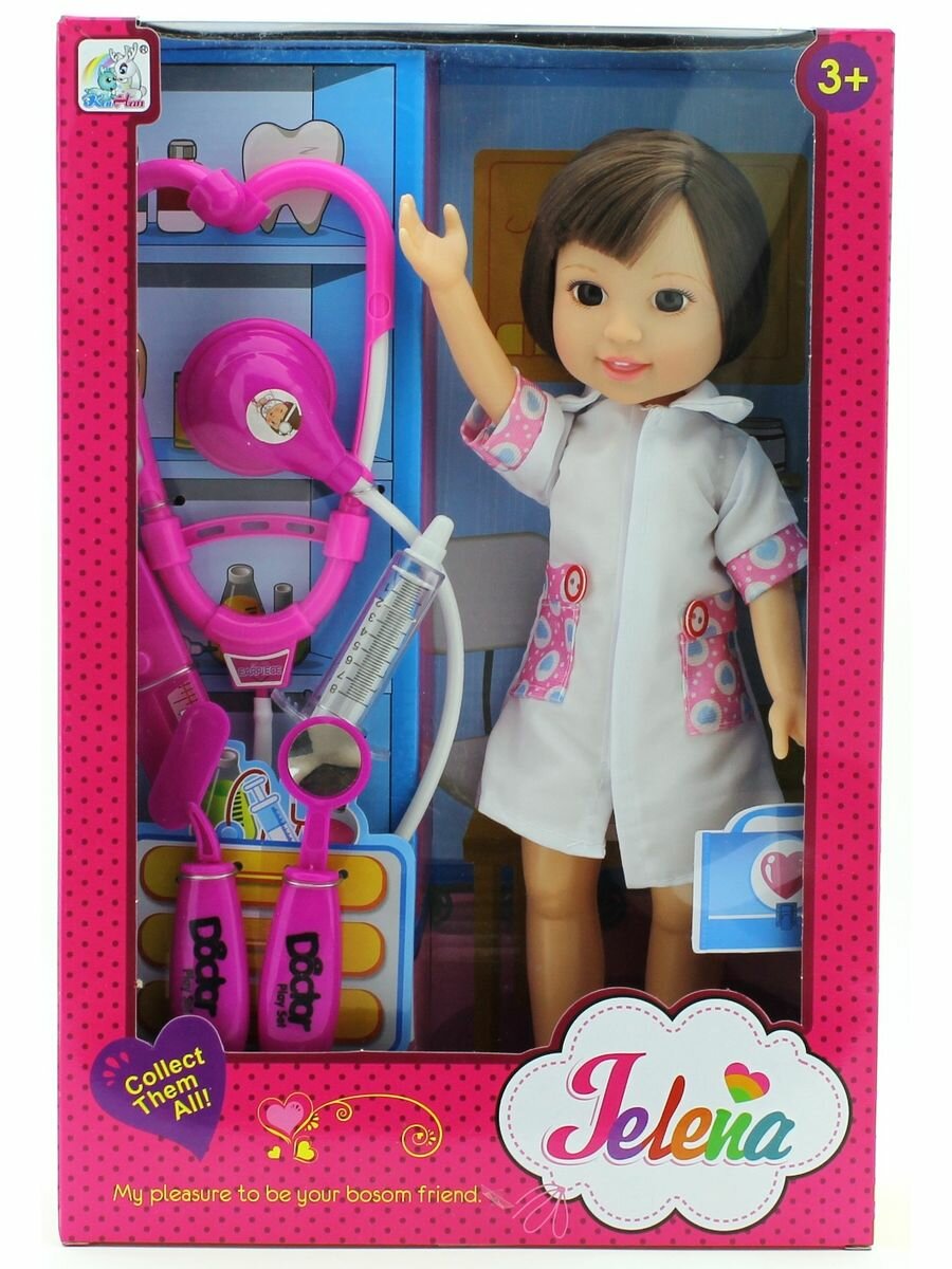 Кукла - доктор в розовом халате