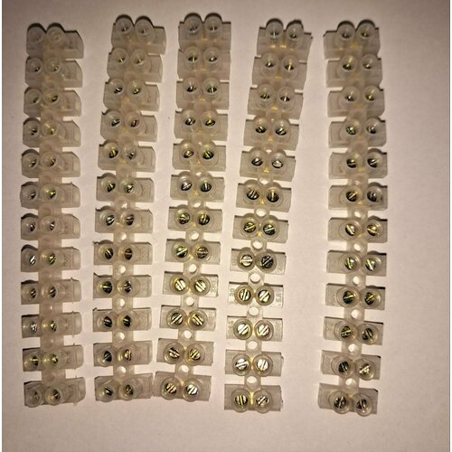 Клеммная колодка винтовая 12 секций 15-4 мм 5 А полиэтилен белая 438₽