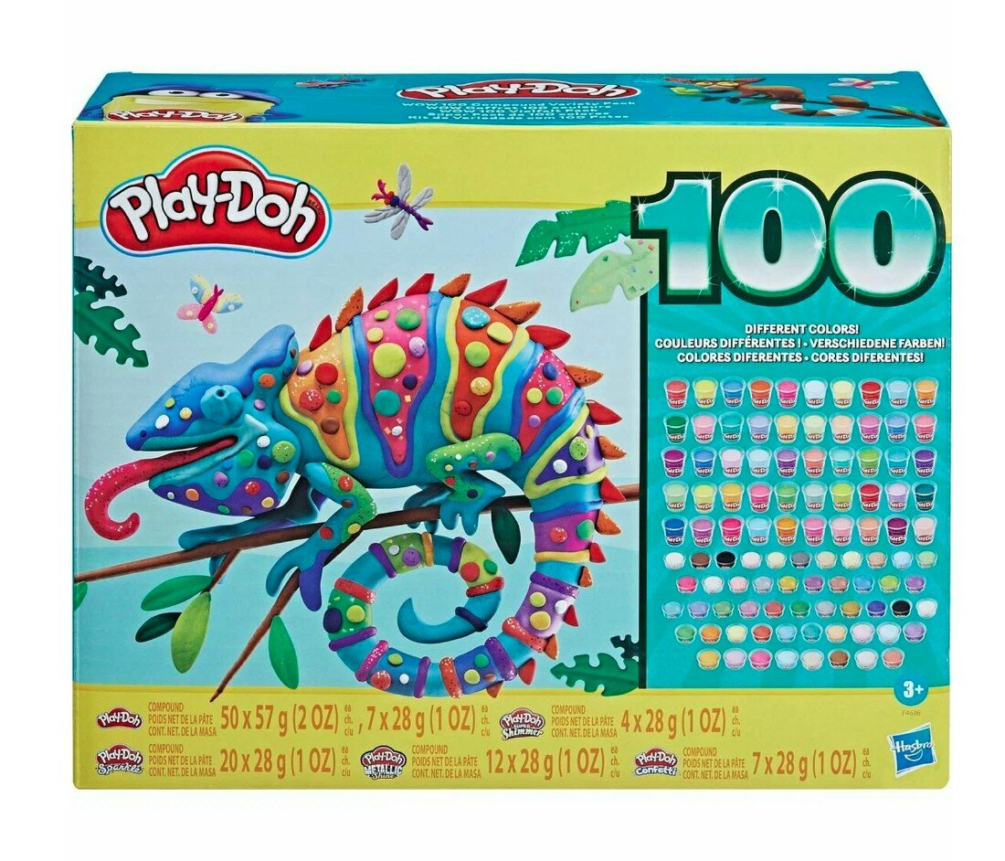 Набор игровой Play-Doh Мега упаковка 100баночек с массой для лепки F46365L0