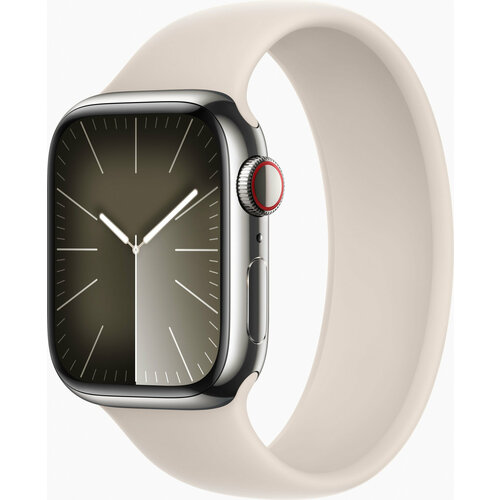 Смарт-часы Apple Watch Series 9 A2978 41мм OLED корп. серебристый Sport Band разм. брасл: S/M (MR9M3LL/A)