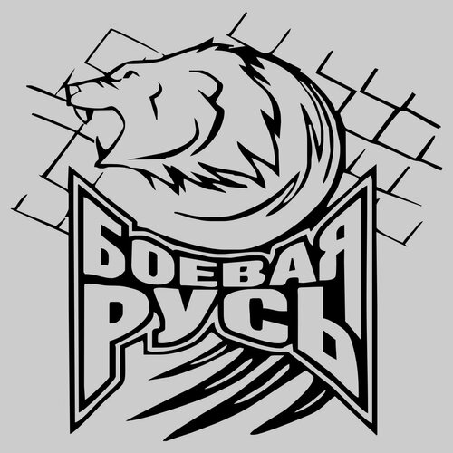 Наклейка Боевая Русь, белый, 20 х 20 см