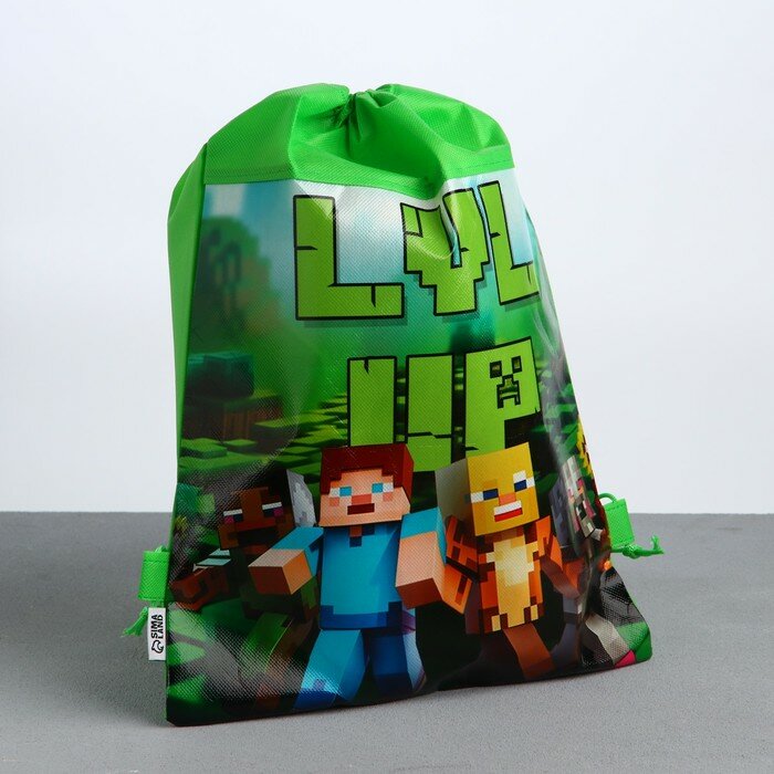 фото ArtFox STUDY Сумка для обуви «Гейм пиксели», полиэстер, размер 41х31 см