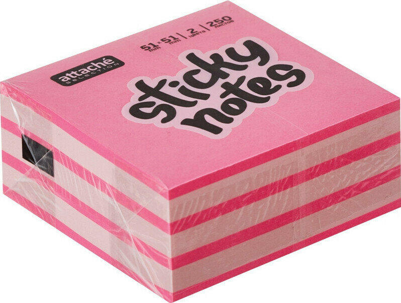 Бумага для заметок Блок-кубик Attache Selection 51х51, розовый, 4 блока по 250 листов