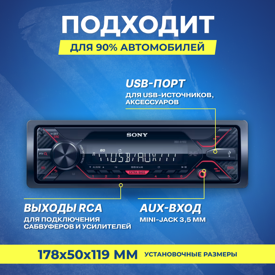 Автомагнитола Sony DSX-A110 - фото №15