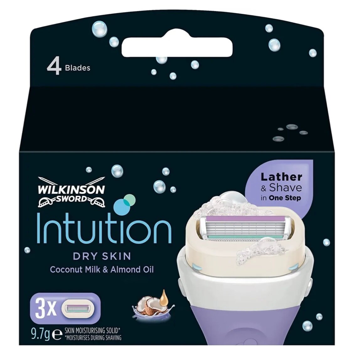 Wilkinson Sword / SCHICK Intuition DRY SKIN / Сменные кассеты для станка INTUITION , 3шт.