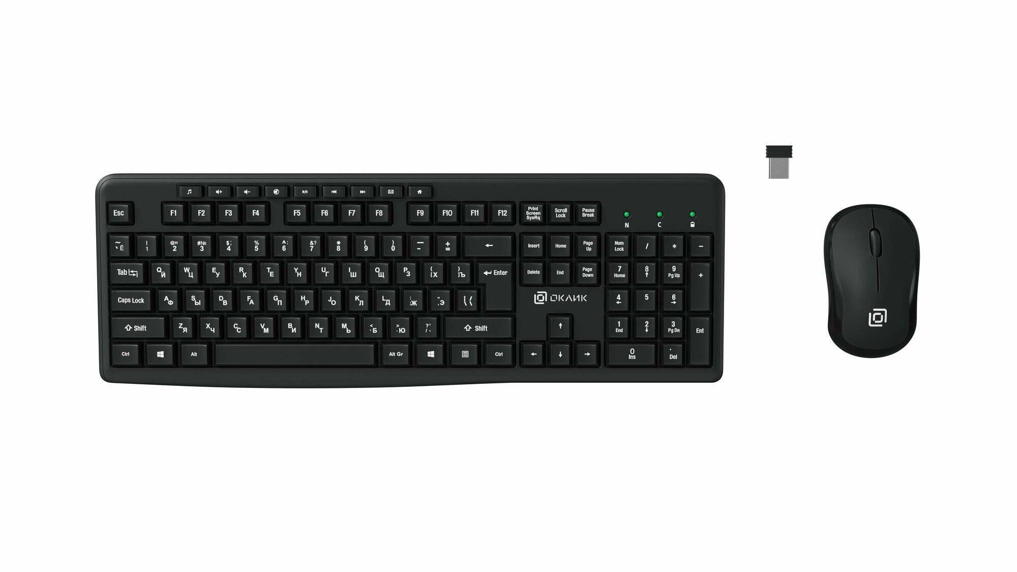 Комплект клавиатура+мышь Оклик 225M черный/черный