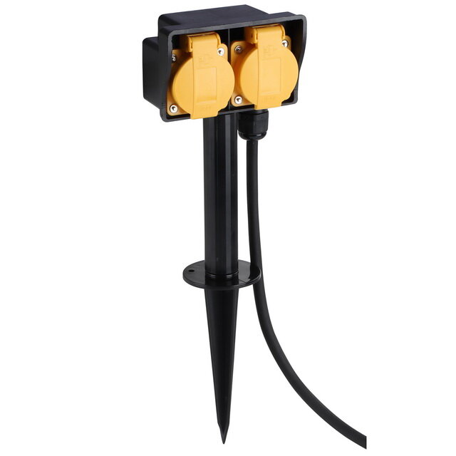 фото Edelman Удлинитель садовый 3 м на пике, 2 розетки, IP44 1145826