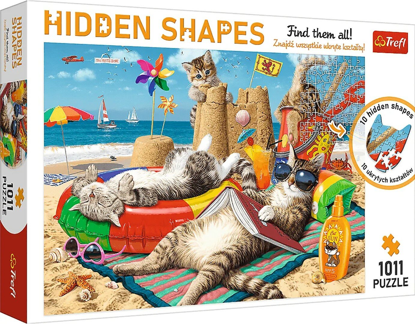 Puzzle-1011. Коты на пляже