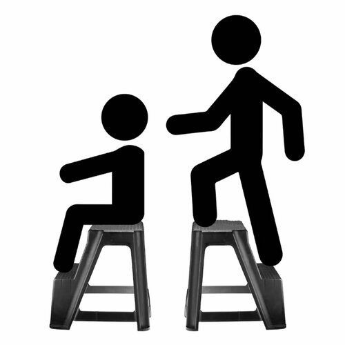 Стремянка-табурет 2 ступени стационарная пластиковая нагрузка 120 кг вес 24 кг черная IDEA М 2296 2636₽