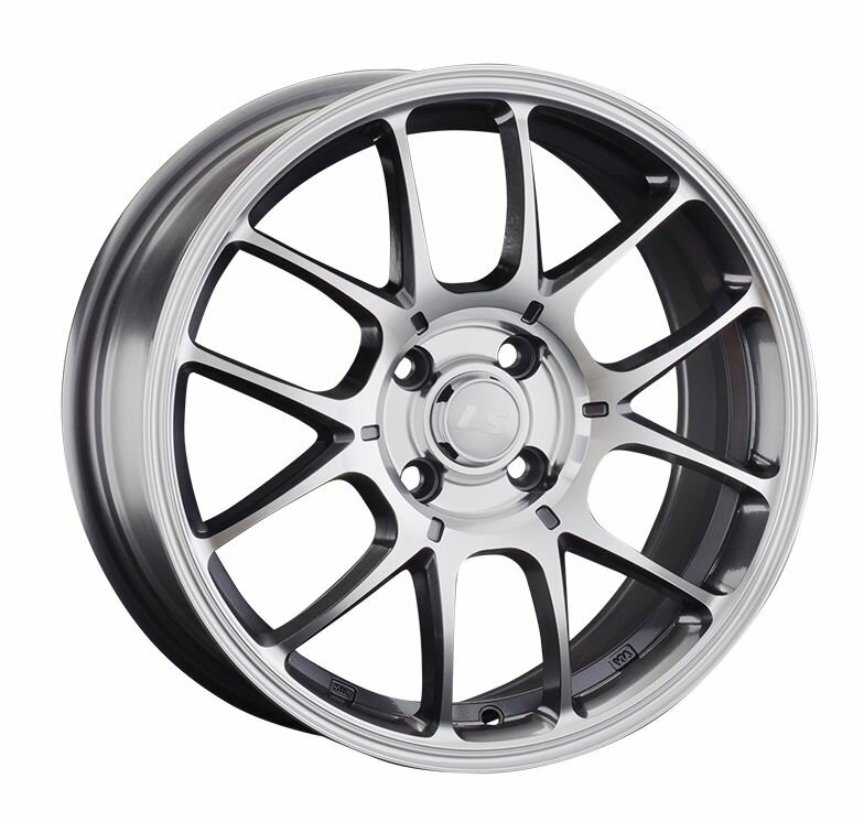 Колесный диск LS LS817 16x7" PCD4x100 ET42 D73,1 темно-серый глянцевый с полированными лучами