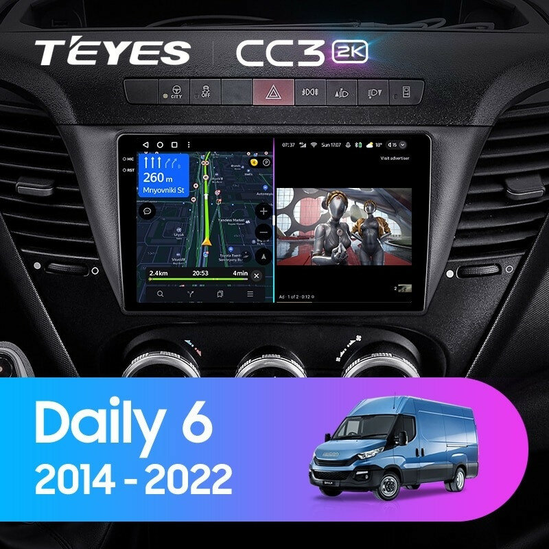 Штатная магнитола Teyes CC3 2K 6/128 Iveco Daily 6 (2014-2022)