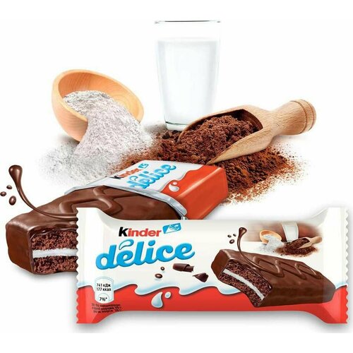 Пирожное бисквитное Kinder Delice покрытое какао-глазурью с молочной начинкой 10 шт по 37 г