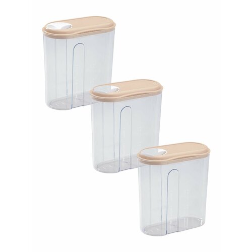 Набор из 3 контейнеров для сыпучих продуктов прямоугольная 155х8х215 см 15 л полип Restola 431250807 1404₽