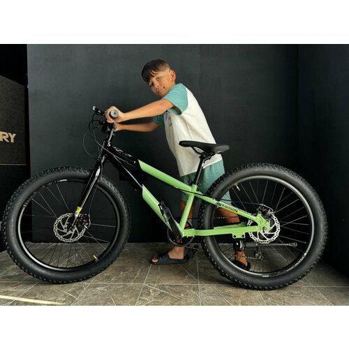 Велосипед Time Try ТT2927s 24 Алюминиевая рама 11 Подростковый Детский Для активного отдыха черно-зеленый 23300₽