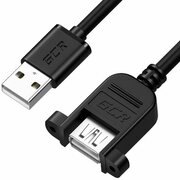 Удлинитель Greenconnect GCR-54747 1.5m USB AM/AF крепление под винт, черный