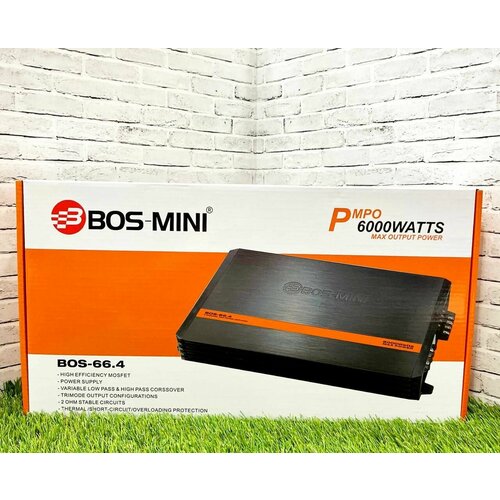 Усилитель автомобильный Bos mini BOS 664 6000W max 5250₽