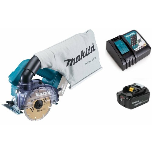 аккумуляторный триммер makita dur193rt 18v li ion 1х5ач з у Пила алмазная аккумуляторная 125мм Makita DCC500RT1 (18V, Li-Ion) (1х5Ач, з/у)