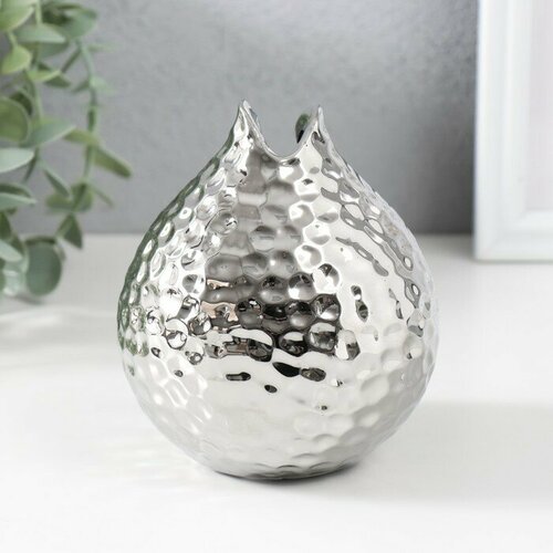 SUI Подсвечник керамика на 1 свечу Гранат d45 см серебро 10х10х115 см 1192₽