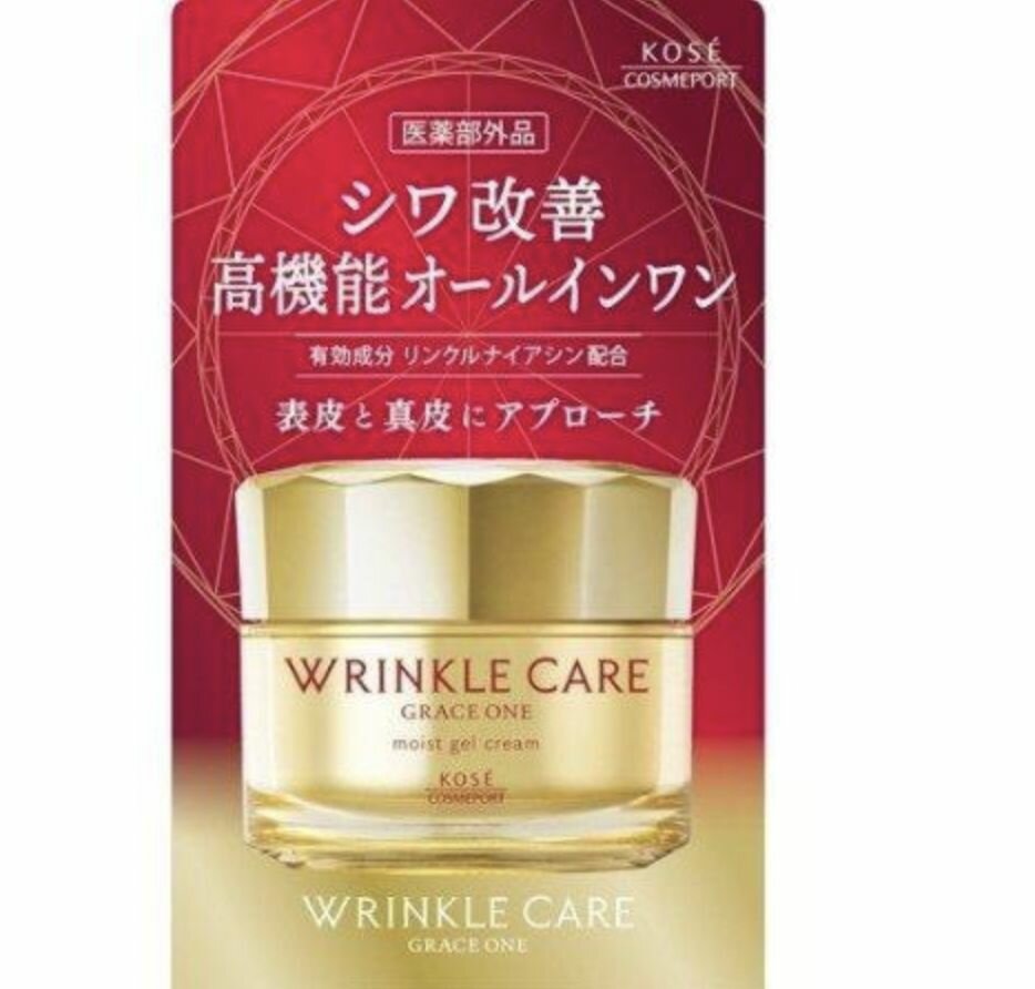 Крем для лица Grace One Wrinkle Care Moist Gel Cream увлажняющий гелеобразный, против морщин, KOSE, 100г