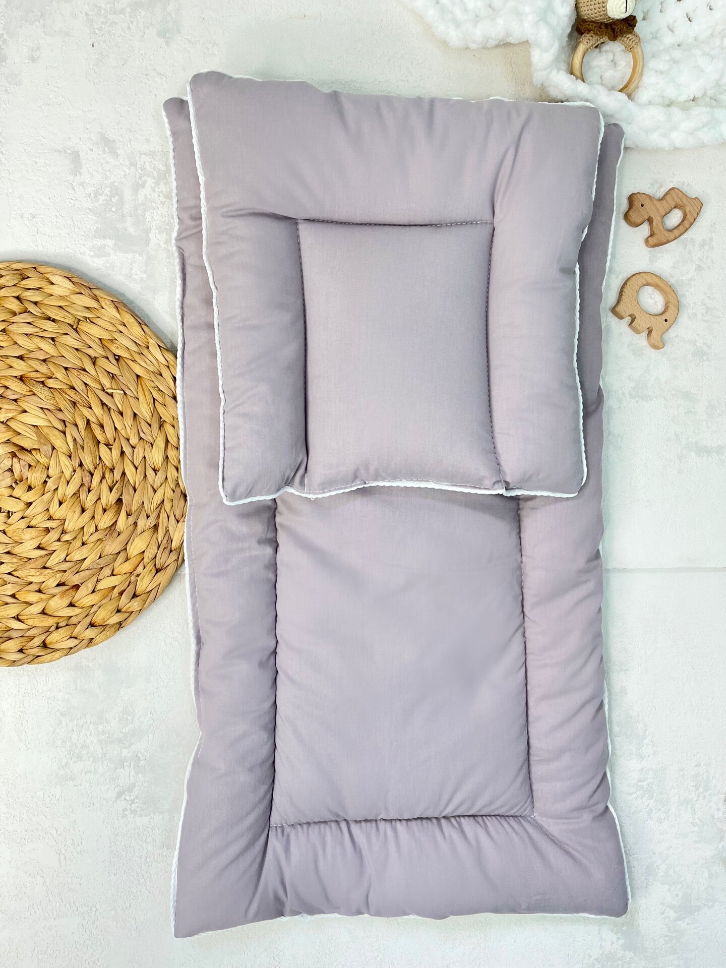 фото Набор в коляску для новорожденных, матрас и подушечка в коляску