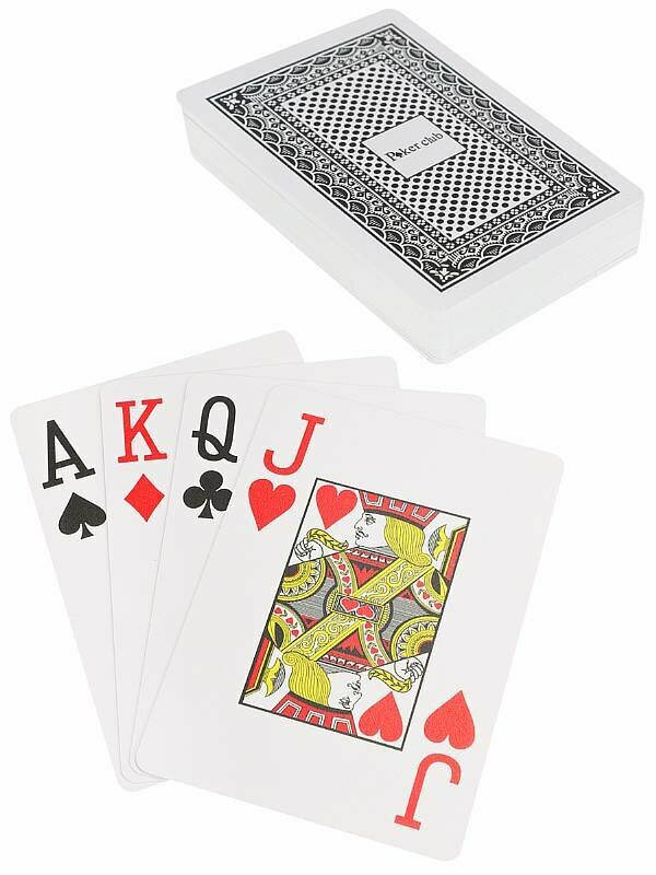 Карты игральные пластиковые Покер (54 шт), чёрная рубашка ИН-4382