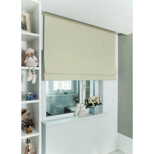 Римские шторы блэкаут на окна для комнаты, Моя Штора, ширина 140 см x высота 140см, Шампань