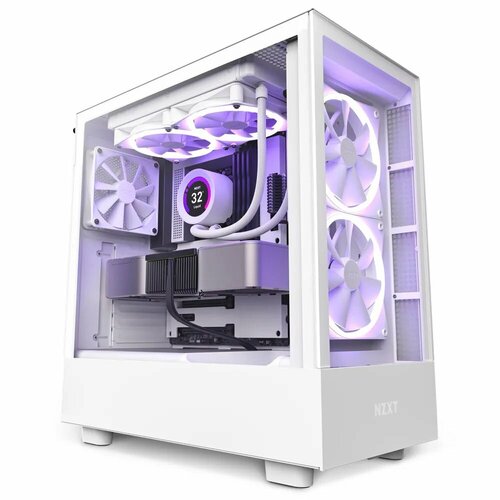 корпус nzxt h5 flow rgb mid tower белый Компьютерный корпус NZXT H5 ELITE, Белый