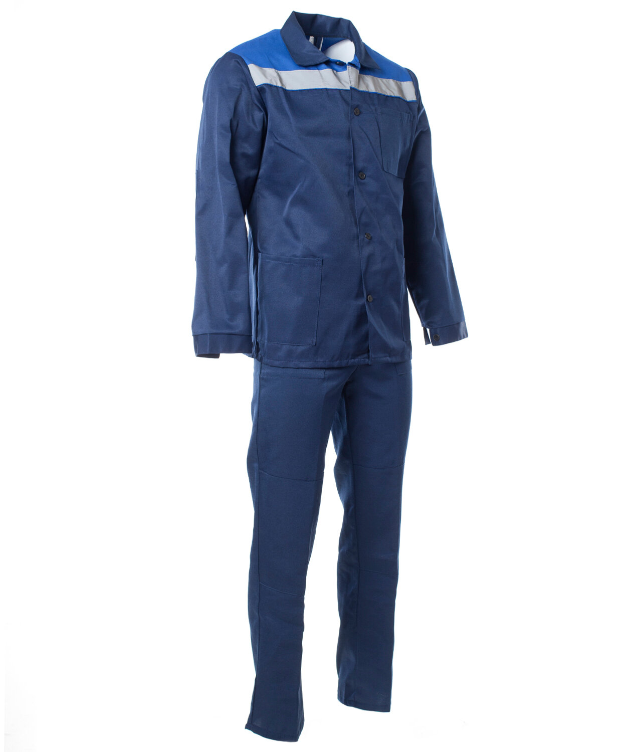 Костюм мужской «Стандарт» с СОП куртка, брюки цвет: т. синий, васильковый (52-54)104-108, 182-188