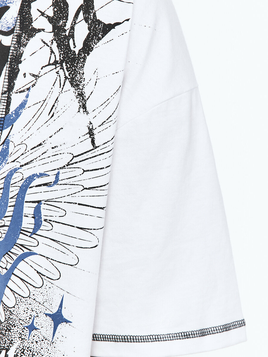 Футболка Befree Grunge, размер M, белый принт — фото 1