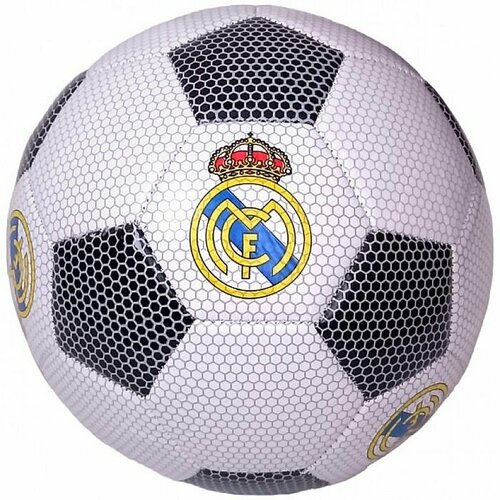 Мяч футбольный MEIK Real Madrid (PVC 2,4 мм, 310 гр. , маш. сш. ) (белый/черный) мяч футбольный 00 1829 размер 5 pvc вес 310 г