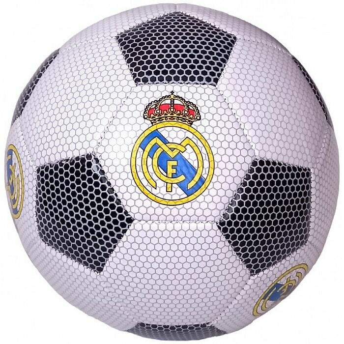 Мяч футбольный MEIK Real Madrid (PVC 2,4 мм, 310 гр. , маш. сш. ) (белый/черный)
