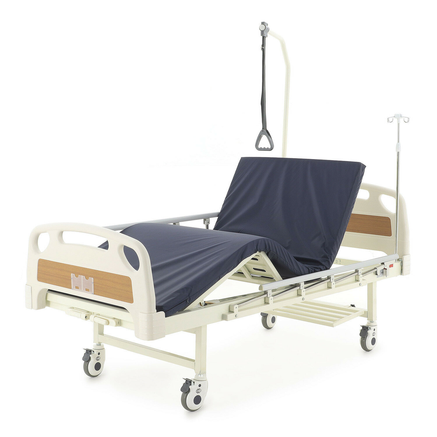 Кровать медицинская функциональная с механическим приводом E-8 (MosMed-E-8-2014) для лежащих больных с функцией поднятия секции спины и поднятия секции ног