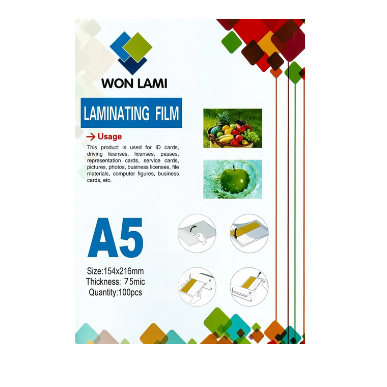 Пленка для ламинирования A5 (154х216мм) 75мкм 100шт/уп
