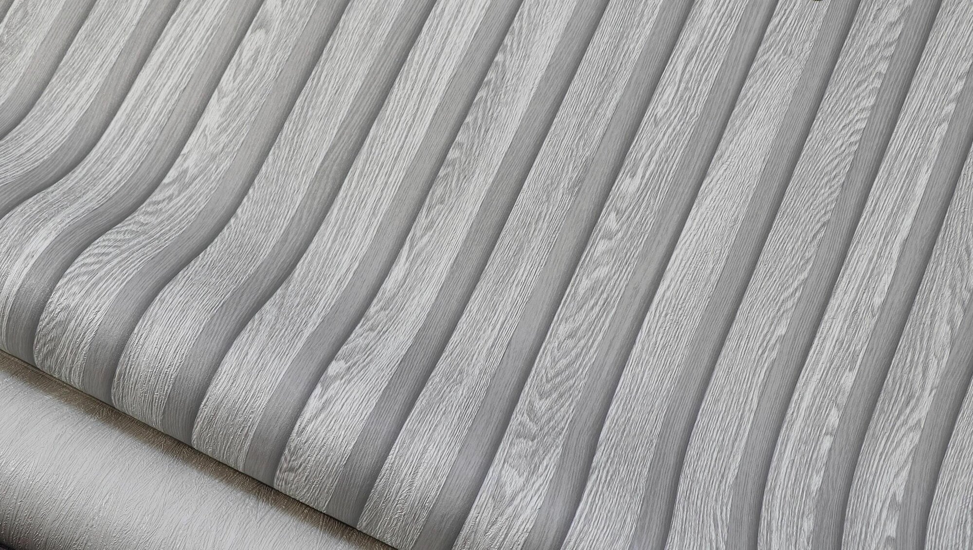 фото Обои плотные под дерево, рейки, 3D - эффект, без подбора по рисунку, винил горячего тиснения на флизелиновой основе 1,06х10м, Моющиеся, можно красить