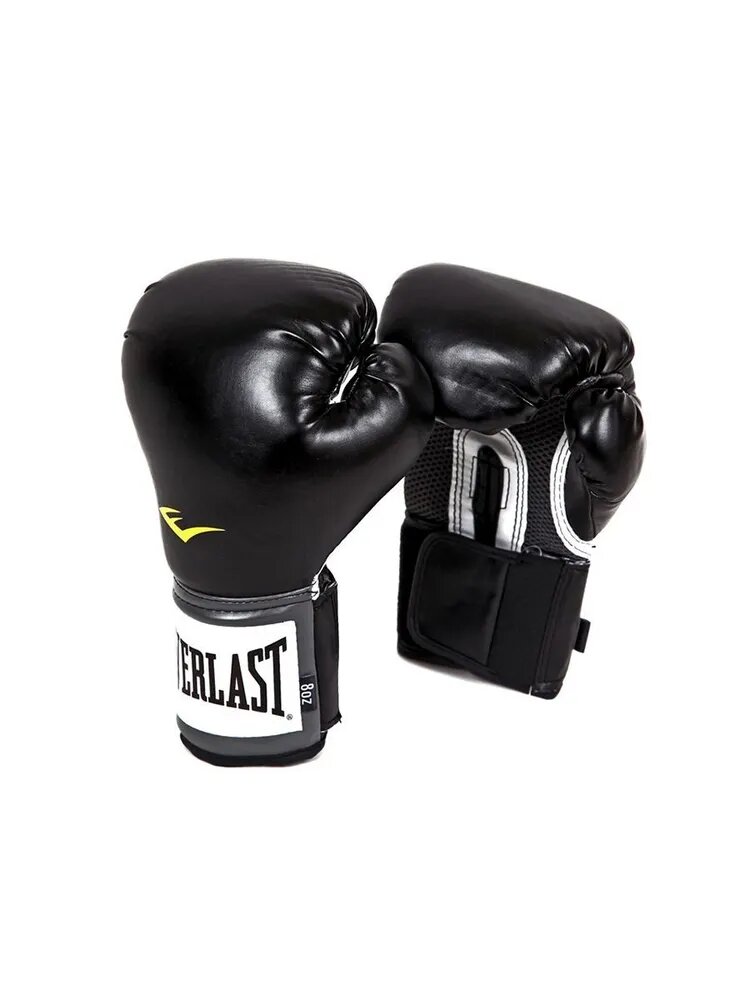 Боксерские перчатки Everlast тренировочные Pu Pro Style Anti-Mb черные (10 унций, Синтетическая кожа, Everlast, 10 унций, 310, 150, 120, Черный) 10 унций