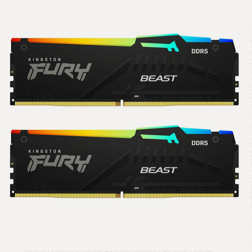 Изображение товара Оперативная память Kingston DDR5 16GB (2x8Gb) 5200MHz PC-41600 FURY Beast Black RGB CL40 1.25V (KF552C40BBAK2-16)
