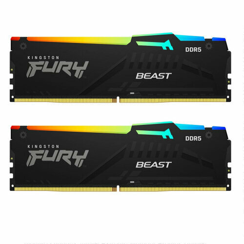 Оперативная память Kingston DDR5 16GB (2x8Gb) 5200MHz PC-41600 FURY Beast Black RGB CL40 1.25V (KF552C40BBAK2-16)