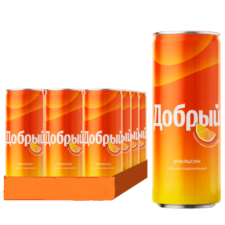 Напиток Добрый Апельсин газ. 0,33л ж/б 12шт/уп