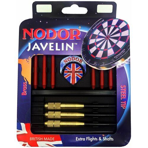 дротики nodor nr 607 steeltip 21gr средний уровень Набор из дротиков 24гр Nodor Javelin Brass steeltip c аксессуарами